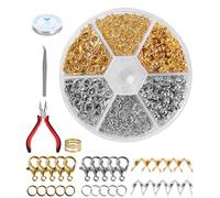 SOBEAU 454 PCS Chiusure per collane Kit Anello di Salto Anellini,fermagli aragosta Collana con Anelli di Salto Aperto Anellini per Ciondoli con Scatola Creazione di Gioielli Anelli di Salto in Metallo