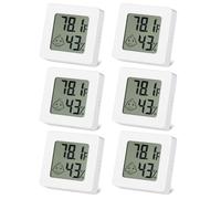 SOBEAU 6 Pezzi Mini Igrometro Termometro Interno, Digitale Monitor di Temperatura e Umidometro, Termometro Igrometro Ambiente per Casa, Garage,Stanza del Bambino, Ufficio (Bianco)