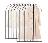 SOBEAU 8PCS Custodia Porta Abiti, Trasparenti Copriabiti da Armadio, Antipolvere Copertura Vestiti con Cerniera, 60×100/120cm Buste per Abiti Portaabiti Antitarme per Vestiti, Cappotti, Camicie (Nero)