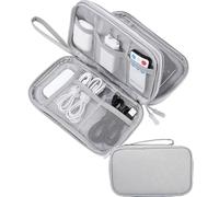 SOBEAU Borsa per Cavi, Elettronici Porta Cavi Organizer Viaggio, Accessori Borsa Custodia, Borsa Universale Organizer Cavi Portatile per USB, Schede SD, Caricabatterie, Hard Disk,Grigio