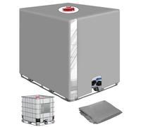 SOBEAU Copertura per Serbatoio Acqua IBC 1000 litri, Copertura Cisterna Acqua Protezione con Apertura Superiore, Anti-UV Antipolvere Copertura Protettiva Serbatoi Acqua, Grigio(120 x 100 x 116 cm)