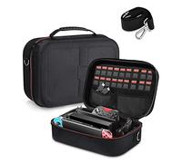 SOBEAU Custodia per Nintendo Switch e Switch OLED, Cover di Trasporto Viaggio Rigido Compatibile con Switch Console, Dock Switch, Controller PRO e Carrello da 18 Giochi e Altri Accessori