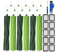 SOBEAU Ricambi per iRobot Roomba i7 i7+ i3 i3+ i4 i4+ j7 j7+ i8 i8+ E5 E6 Aspirapolvere, Accessori per Roomba Serie E & I & J, 4 Set di Spazzola in Gomma, 10 Filtri HEPA, 10 Spazzole Laterali