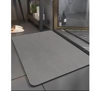 SOBEAU Tappetino da Bagno Antiscivolo, 40X60cm Assorbente in Microfibra, Lavabile Asciugatura Rapida per Doccia, Cucina, Grigio
