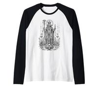 Sobek Crocodile Dio Antico Egitto Monocromatico Art Maglia con Maniche Raglan