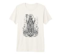 Sobek Crocodile Dio Antico Egitto Monocromatico Art Maglietta Premium
