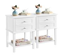 Soberine Comodini Camera da Letto Comodino con 2 Cassetti Tavolino Lato Moderno Mobile da Letto Spazioso Tavolino Laterale da Notte Portaoggetti 2