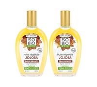 SO'BiO étic | Olio vegetale di Jojoba | Nutre - Equillibre - Ripara | Viso & Capelli | Tutti i tipi di pelli | 100% di origine naturale | Bio & Vegan | Made in France | 2x50 ml