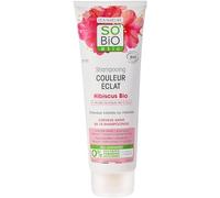 So'Bio Étic Shampoo per capelli colorati o meschini, ibisco bio & acido laurico di cocco 250 ml