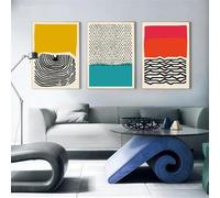 SOBMQ Immagini Murali-Moderna Tela Artistica da Parete Geometrica Astratta Multicolore Pittura Poster e Stampe Galleria Soggiorno Cucina Ufficio Arredamento per la Casa-(40W*60Lcm)-3pcs Nessun telaio