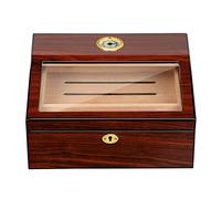 SOBOUR Piccolo Humidor aromatico Scatola per sigari Scatola per sigari da Tavolo con igrometro Umidificatore Grande Custodia per sigari Accessori per sigari retrò Fatto a Mano