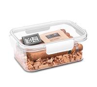 SOBOUR Piccolo Humidor per sigari Trasparente Humidor in plastica Portatile Scatola per sigari Visualizzazione Scatola per sigari con igrometro Segatura di Cedro Fatto a Mano