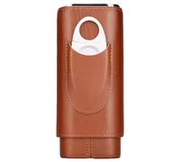 SOBOUR Piccolo Scatola di sigari in Pelle Scatola di sigari da Uomo Sottile è Una Scatola di sigari Portatile in Grado di ospitare 3 sigari capacità Leggera e Robusta Fatto a Mano