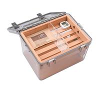 SOBOUR Piccolo Scatola per sigari Humidor Trasparente Scatola per sigari Grande in Acrilico Contiene 70-90 sigari Custodia Humidor per sigari in Legno di Cedro Custodia ermetica Fatto a Mano