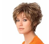 SOBOUR Rinfrescante Parrucche Corte Bionde Omber Parrucca ondulata Bob con Frangia d'Aria Parrucca Sintetica riccia Pastello da Donna per Ragazza Parrucche Cosplay Colorate Regolabile