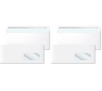 Sobres de Papel, Sobre Blanco Americano con Ventana Derecha, Medida 225 x 115 mm, Sobres Papel Blancos para Cartas y Documentos, Sobres 90 g/m² con Cierre Autoadhesivo · m-office (25 uds)