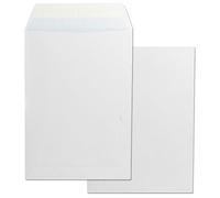 Sobres de Papel, Sobre Papel color Blanco, Sobre DIN 229 x 324 mm, Sobre de Papel Blanco con Cierre Tira de Silicona para Documentos, Envíos o Almacenaje · m-office (250 uds, 229x324mm)