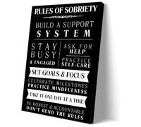 Sobriety Rules Poster for Recovery Meeting Room Decor | Gentle reminders of commitment honesty gratitude patience perseverance hope courage(Unframed,08x12inch(20x30cm))