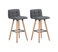 SoBuy® 2 x Sgabelli alta da Bar con poggiapiedi e Schienale,sedie cucina, FST50-DGX2,IT