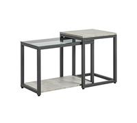 SoBuy 2PCS Tavolini Set,Tavolino da Divano, Impilabili, Tavolino d'appoggio,FBT35-HG