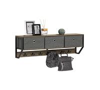 SoBuy Appendini a parete con 3 cesti e 7 ganci 100x20x30cm per ingresso