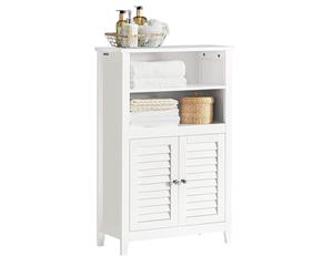 SoBuy Armadio Bagno Salvaspazio Stretto con Ripiani e Porte 60x90x26cm