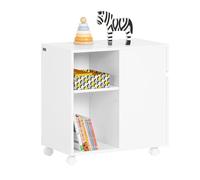 SoBuy ASK05-W Carrello Portaoggetti Supporto multifunzione per stampante e classificatore Armadio da ufficio Bianco 58x35x59cm