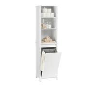 SoBuy BZR102-W armadio alto con armadio da bagno ripiegabile armadio da bagno armadio da bagno stretto mensola da bagno mobili da bagno BIANCO