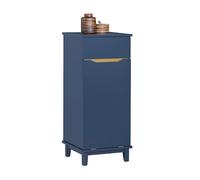 SoBuy BZR114-B Armadio per lavanderia con borsa per la biancheria pieghevole cassapanca per la biancheria raccoglitore per la biancheria cesto per la biancheria armadio per il bagno Blu Blu profondo