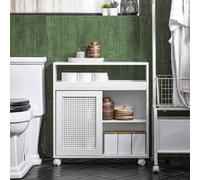 SoBuy BZR119-W scaffale di nicchia armadio di nicchia da 20 cm con rotolo portaoggetti da cucina carrello ripiano stretto portaoggetti per carta igienica