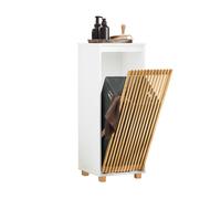 SoBuy BZR126-W armadio per bucato con borsa per bucato ripiegabile cassapanca per bucato raccoglitore per bucato cestino per bucato armadio per il bagno BHT ca. 32x85x33 cm WHITE