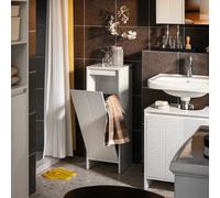 SoBuy BZR154-W armadio per lavanderia con borsa per la biancheria pieghevole raccoglitore per la biancheria cesto per la biancheria armadio per il bagno