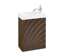 SoBuy BZR197-N Mobile Sottolavabo con 1 Anta, Armadietto Bagno, Mobile Sospeso con Lavabo, Mobiletto Salvaspazio, Marrone Cioccolato