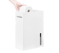 SoBuy BZR199-W Mobiletto portaoggetti da parete Mobile porta carta igienica Mensola nicchia Organizzatore bagno Bianco 14x30x42cm