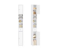 SoBuy Armadio Colonna bagno, Mobile bagno alto con 2 Ante e 1 cassetto altezza: 180 cm BZR34-W IT