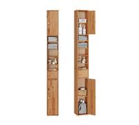 SoBuy BZR34-II-SH armadio da bagno alto con mobili da bagno salvaspazio regolabili in legno massello Black