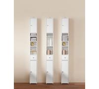 SoBuy BZR34 mobile alto con 5 scomparti Mobile bagno con 1 cassetto e ante mobile bagno Bianco BHT circa 20x180x20 cm Black