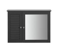 SoBuy BZR55 Armadio a specchio con anta a doghe armadio pensile con anta a specchio armadio a muro armadio da bagno specchio specchio da parete specchio da bagno