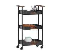 SoBuy Carrellino salvaspazio Carrello da portata a 3 ripiani Tavolino da divano Portata fino a 30 kg 50x32x86cm SVW23-SCH