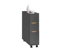 SoBuy Carrellino Salvaspazio con 3 cassetti Carrello Cucina Organizzatore Bagno Mobiletto Bagno Colore Grigio 20x60x70 cm BZR191-DG