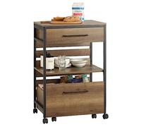 SoBuy Carrello da cucina con cassa contenitore rimovibile, carrello su ruote/serving cart/bar cart stile vintage, LxAxP ca. 60×90×45 cm FKW118-PF