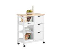 SoBuy Carrello da cucina FKW79 con 2 raggi rimovibili e 1 vassoio Carrelli a rotelle per cucina, soggiorno, sala da pranzo Black