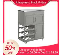 SoBuy Carrello da portata FKW45 Raggi per bottiglie Carrello da cucina Isola della cucina Cucina indipendente soggiorno Sala da pranzo