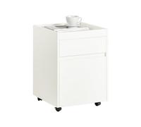 SoBuy Carrello da ufficio Armadi archivio traslabili Tavolino stampante Comodino con ruote bianco 40x40x54cm FBT121-W