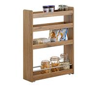 SoBuy Carrello Slim per Cucina e Bagno con 4 Ruote Scaffale Salvaspazio a 4 Ripiani con Aste Antiscivolo Unità di Stoccaggio per Cucina, Bagno, Forniture per Bellezza o Artigianato 60x18x82cm NSR01-PF