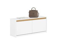 SoBuy Cassapanca Contenitore da Interno Panca Scarpiera da Ingresso con Contenitore e Seduta - Adatta a Ingressi, Soggiorni e Camere, Bianco, 104x30x47 cm, Testata per 240 kg, FSR171-W