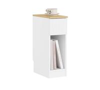 SoBuy Comodino camera da letto Stretto, comodino con cassetto e ripiano, comodini per camera da letto e soggiorno, Tavolino da letto Bianco L20 x P35 x A60 cm FBT111-W