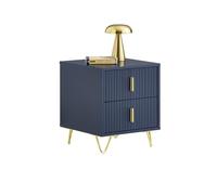 SoBuy Comodino, Comodino con 2 cassetti, Tavolino moderno per camera da letto e soggiorno, Blu L40 x P40 x A47 cm FBT115-B