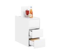 SoBuy Comodino letto con 3 cassetti Tavolino da divano Tavolino stretto telefono Bianco 30x60x60 cm FBT144-W