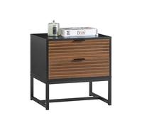 SoBuy Comodino per letto con 2 cassetti Tavolino stretto Comodino telefono vintage Marrone 50x40x50cm FBT156-BR